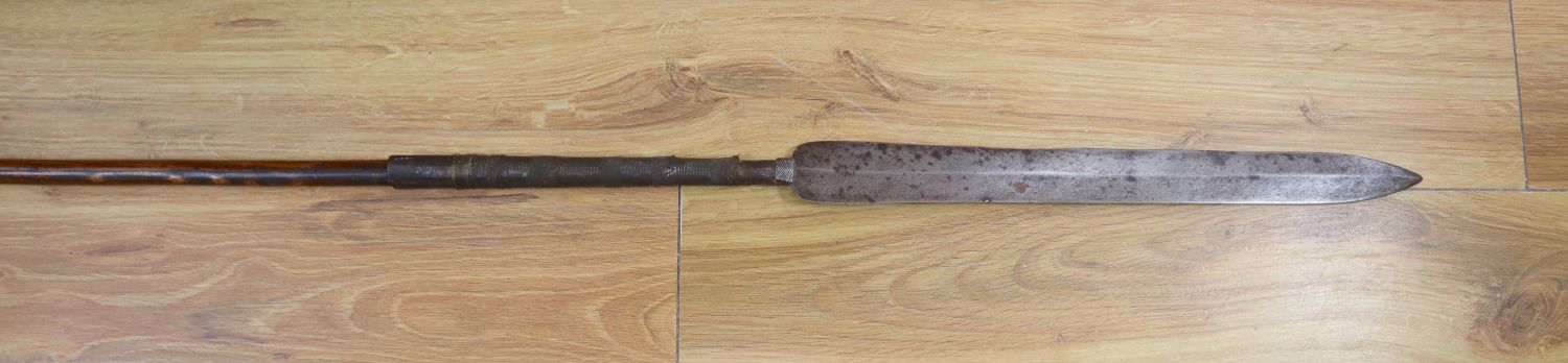 A Zulu spear, blade 36cm